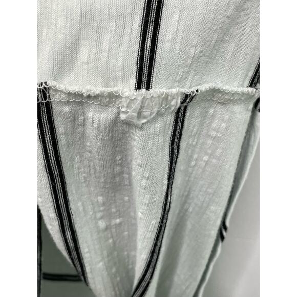 Green Envelope Short Sleeve Horizontal Striped V-Neck T-Shirt White Nautical L - Picture 6 of 10